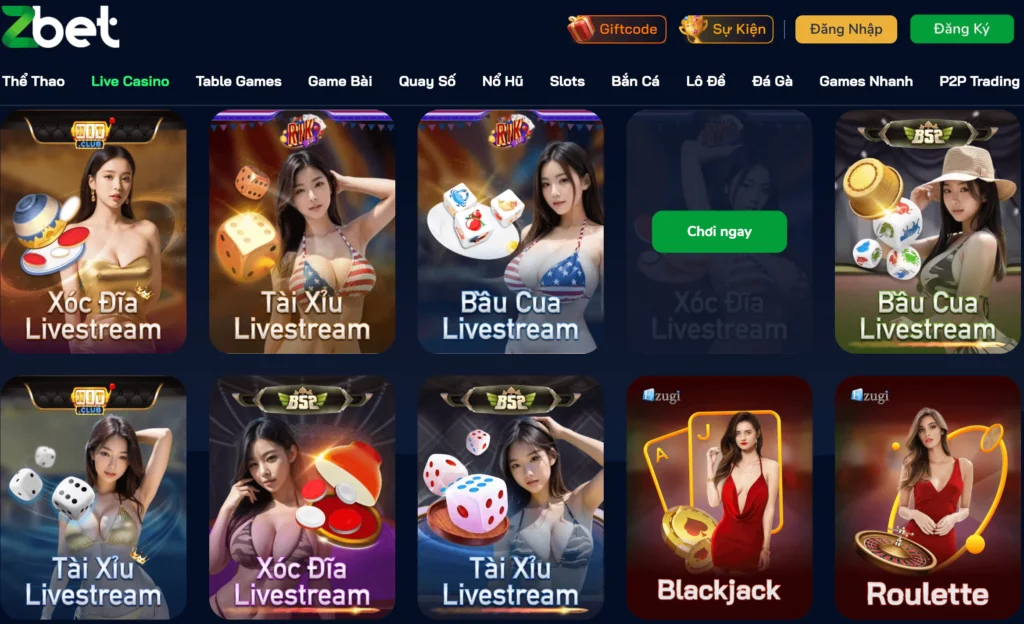 live casino zbet